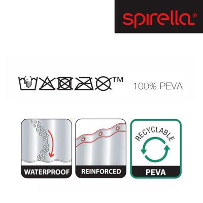 Rideau de douche PEVA HASHTAG 180x200cm Transparent Spirella