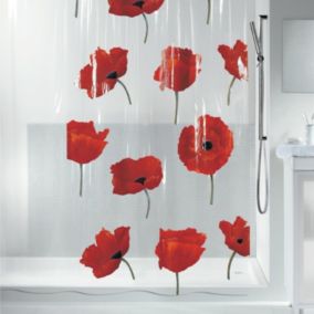 Rideau de douche PEVA POPPY 180x200cm Motif Tulipes Spirella