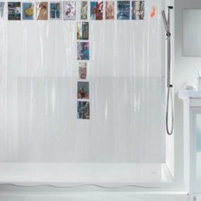 Rideau de douche PEVA POSTCARD 180x200cm Transparent Spirella