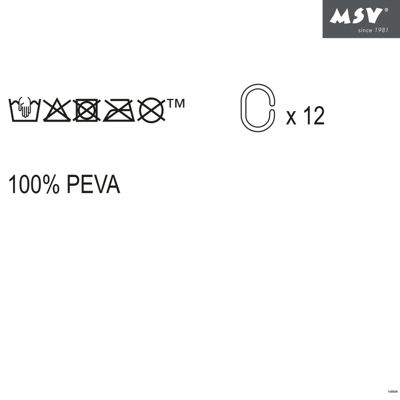 Rideau de douche PEVA ROMANA 180x180cm Blanc transparent MSV