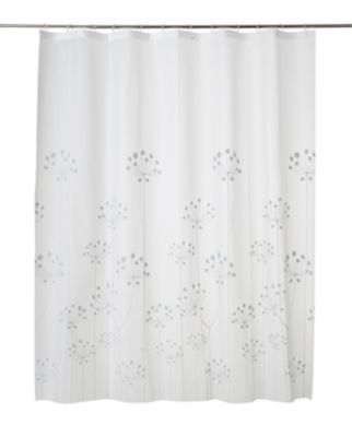 Rideau de douche plastique Peva blanc décor végétal 180 x 200 cm Bolata