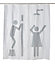 Rideau de douche plastique Peva blanc et argent décor homme et femme 180 x 200 cm Nosara