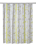 Rideau de douche plastique Peva multicolore décor bambou 180 x 200 cm Kuyto