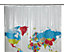 Rideau de douche plastique Peva multicolore décor carte 180 x 200 cm Nupe