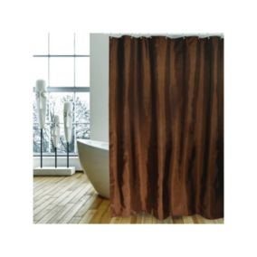 Rideau de douche Polyester 180x200cm Chocolat  Anneaux inclus MSV