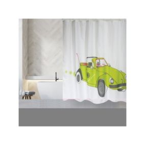 Rideau de douche Polyester 180x200cm Cox 70'S  Anneaux inclus MSV