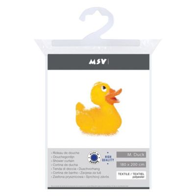 Rideau de douche Polyester 180x200cm Mr DUCK  Anneaux inclus MSV