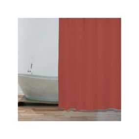 Rideau de douche Polyester 180x200cm Terracotta  Anneaux inclus MSV