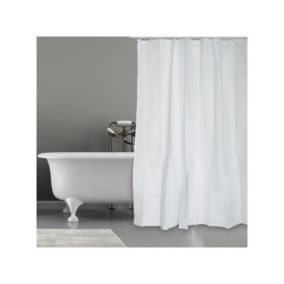 Rideau de douche Polyester 240x200cm Blanc  Anneaux inclus MSV