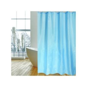 Rideau de douche Polyester 240x200cm Bleu  Anneaux inclus MSV