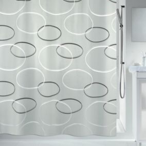 Rideau de douche Polyester ANELLO 180x200cm Gris Spirella