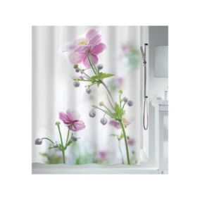 Rideau de douche Polyester ANEMONE 180x200cm Rose Spirella