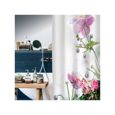 Rideau de douche Polyester ANEMONE 180x200cm Rose Spirella