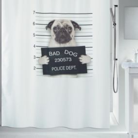 Rideau de douche Polyester BAD DOG 180x200cm Spirella