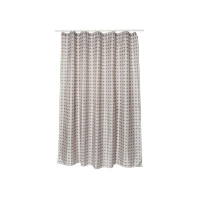 Rideau de douche Polyester CAMBERRA 180x200cm QUALITE PREMIUM Beige  Blanc  Anneaux inclus MSV