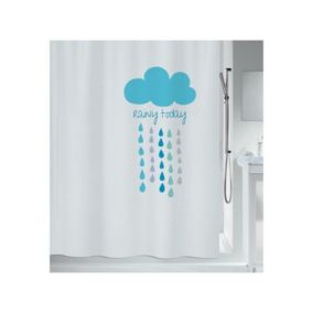 Rideau de douche Polyester CLOUD 180x200cm Bleu  Blanc Spirella