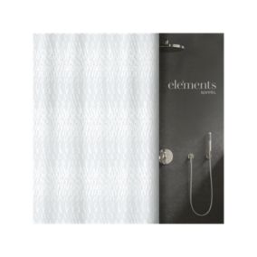 rideau de douche Polyester CODE 180x180cm Blanc Elements by Spirella