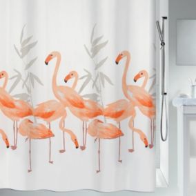 Rideau de douche Polyester FLAMINGO 120x200cm Saumon Spirella