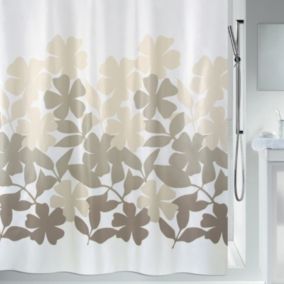 Rideau de douche Polyester FLEURY 120x200cm Taupe  Beige Spirella