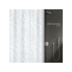 rideau de douche Polyester FORES 120x200cm Blanc Elements by Spirella