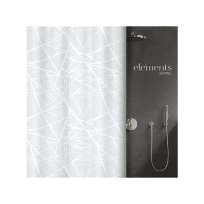 rideau de douche Polyester FORES 180x200cm Blanc Elements by Spirella