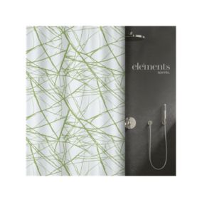 rideau de douche Polyester FORES 180x200cm Vert Elements by Spirella