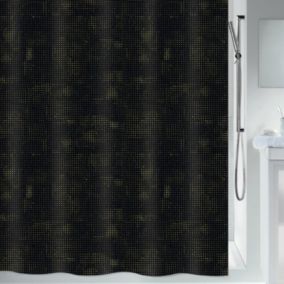 Rideau de douche Polyester GEORGES 120x200cm Noir  Or Spirella