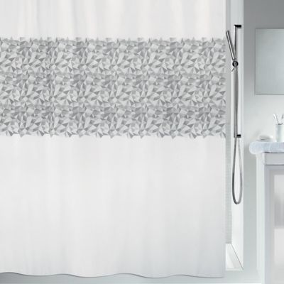 Rideau de douche Polyester IROKO 180x200cm Gris  Blanc Spirella