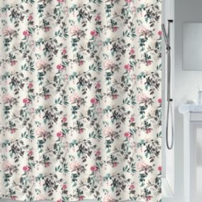 Rideau de douche Polyester JINZO 180x200cm Motif Fleuri Spirella