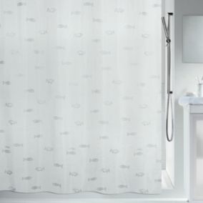 Rideau de douche Polyester KOS 240x200cm Argent Spirella