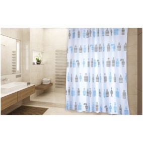 Rideau de douche Polyester MOSHI 180x200cm QUALITE PREMIUM Bleu MSV