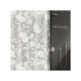 rideau de douche Polyester NOVA 120x200cm Gris Elements by Spirella