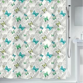 Rideau de douche Polyester PAPILLONS 120x200cm Motif papillons Spirella