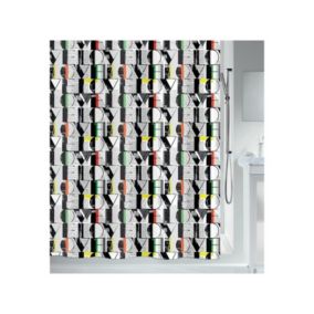 Rideau de douche Polyester POP LOVE 180x200cm Gris Spirella