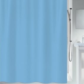 Rideau de douche Polyester PRIMO 180x200cm Bleu Ciel Spirella