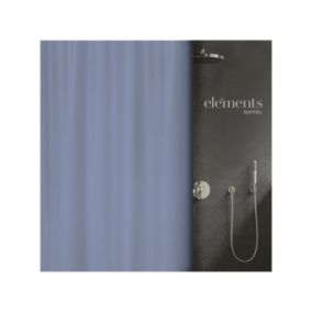 rideau de douche Polyester PURE 120x200cm Bleu Elements by Spirella