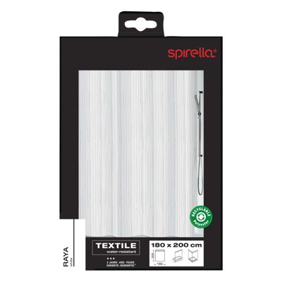 Rideau de douche Polyester RAYA 180x200cm Blanc Spirella