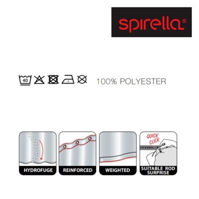 Rideau de douche Polyester SECURITAS 180x180cm Blanc Spirella