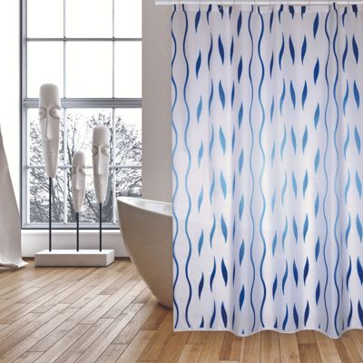 Rideau de douche Polyester SEVENTIES 180x200cm  QUALITE PREMIUM Bleu MSV