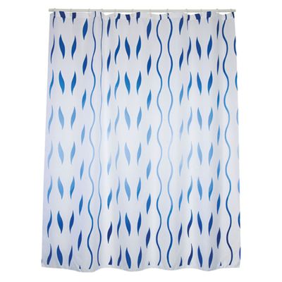 Rideau de douche Polyester SEVENTIES 180x200cm  QUALITE PREMIUM Bleu MSV