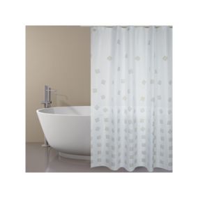 Rideau de douche Polyester THIKA 180x200cm QUALITE PREMIUM Beige  Anneaux inclus MSV