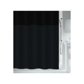 Rideau de douche Polyester URBANKO 180x200cm Noir Spirella