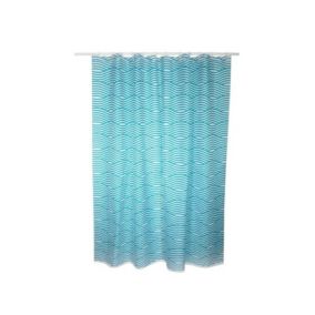 Rideau de douche Polyester WAVE 180x200cm QUALITE PREMIUM Bleu  Anneaux inclus MSV