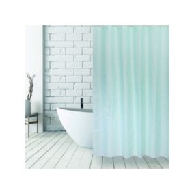 Rideau de douche Polyester WAVE 180x200cm  QUALITE PREMIUM Vert Pastel  Anneaux inclus MSV