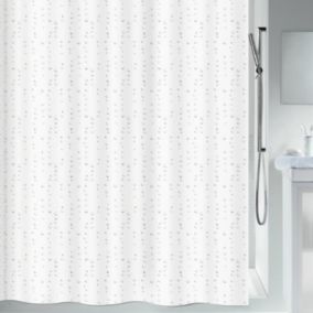 Rideau de douche Polyester WET 120x200cm Blanc effet perlé Spirella