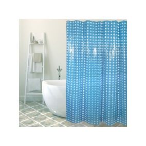 Rideau de douche PVC 180x200cm Bleu Marine  Anneaux inclus MSV