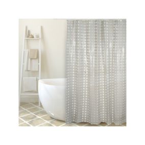 Rideau de douche PVC 180x200cm Taupe  Anneaux inclus MSV