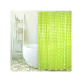 Rideau de douche PVC 180x200cm Vert  Anneaux inclus MSV