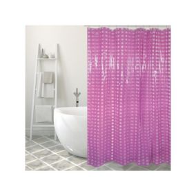 Rideau de douche PVC 180x200cm Violet  Anneaux inclus MSV