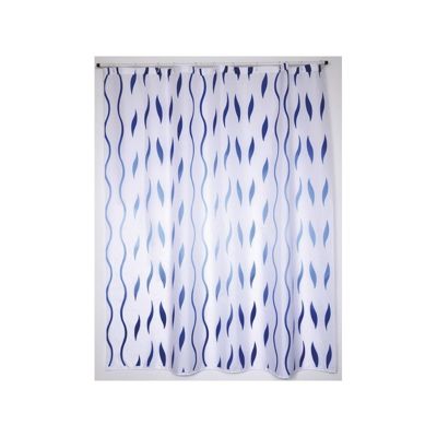 Rideau de douche SEVENTIES Polyester 180X200cm Bleu  Blanc  Anneaux inclus MSV